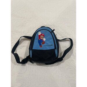 Super Mario Mini Backpack Carrying Case Nintendo DS Blue & black